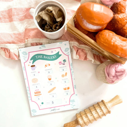 The Bakery Pretend Play Notepad