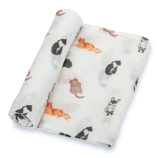 Purrfect Dreams Baby Swaddle Blanket