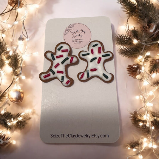 Gingerbread Cookie Clay Earrings