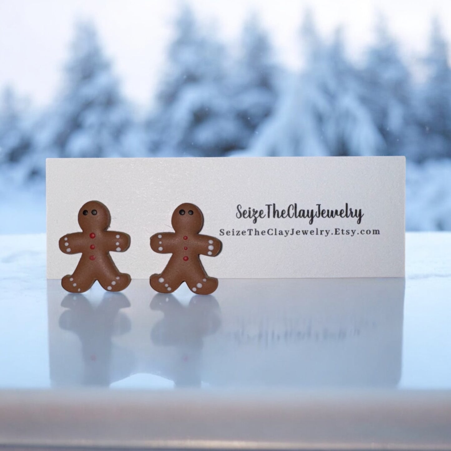 Gingerbread Clay Studs